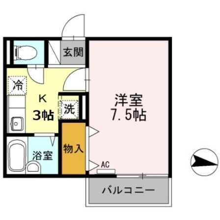 セジュールハゴロモB棟（D)の物件間取画像